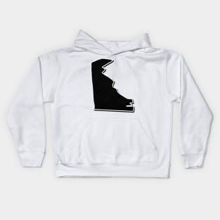 Black Delaware Outline Kids Hoodie